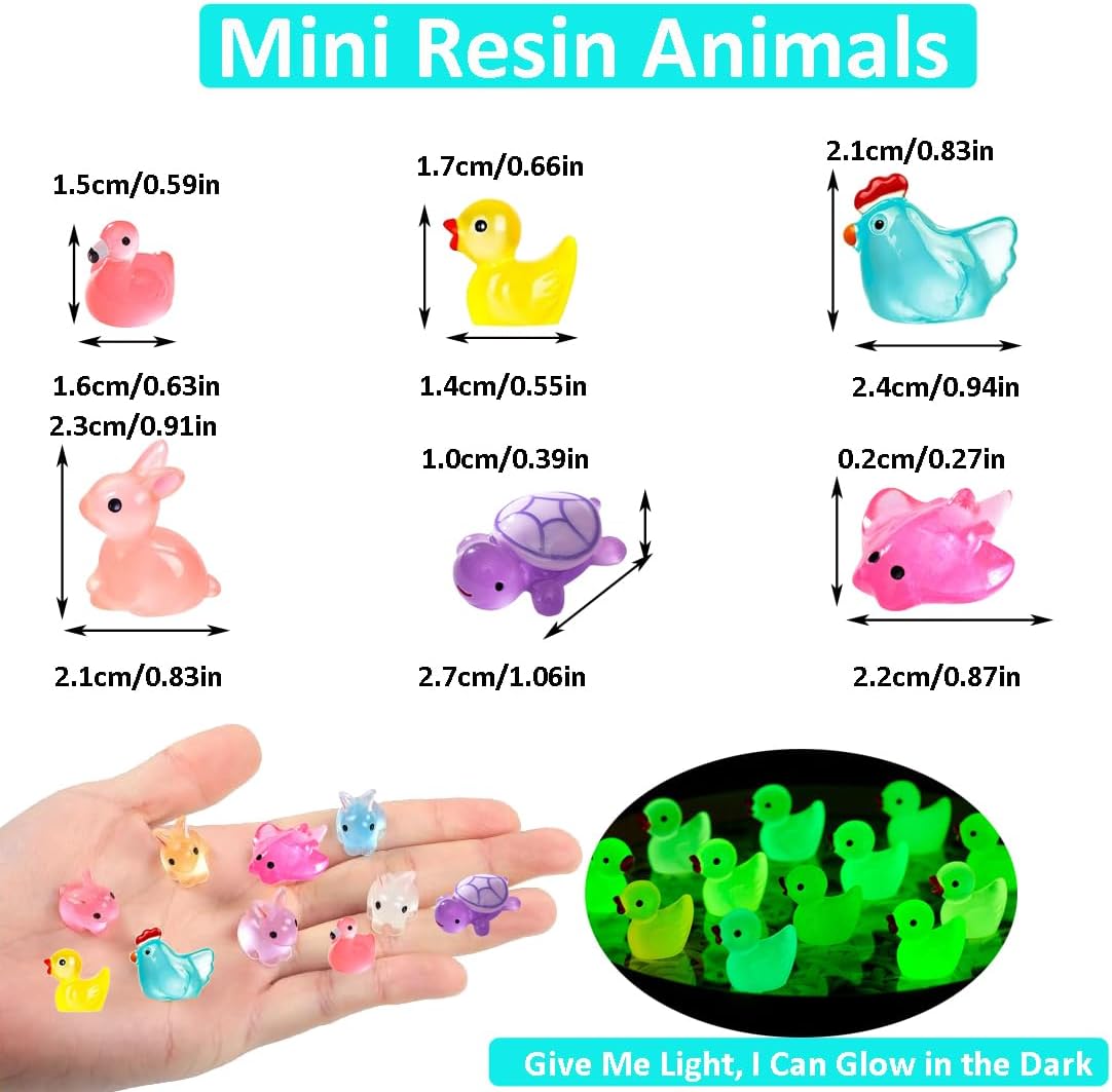 Figuras resina mini animales paquete 50 rosa