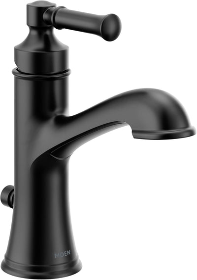 Grifo baño una manija negro mate placa opcional