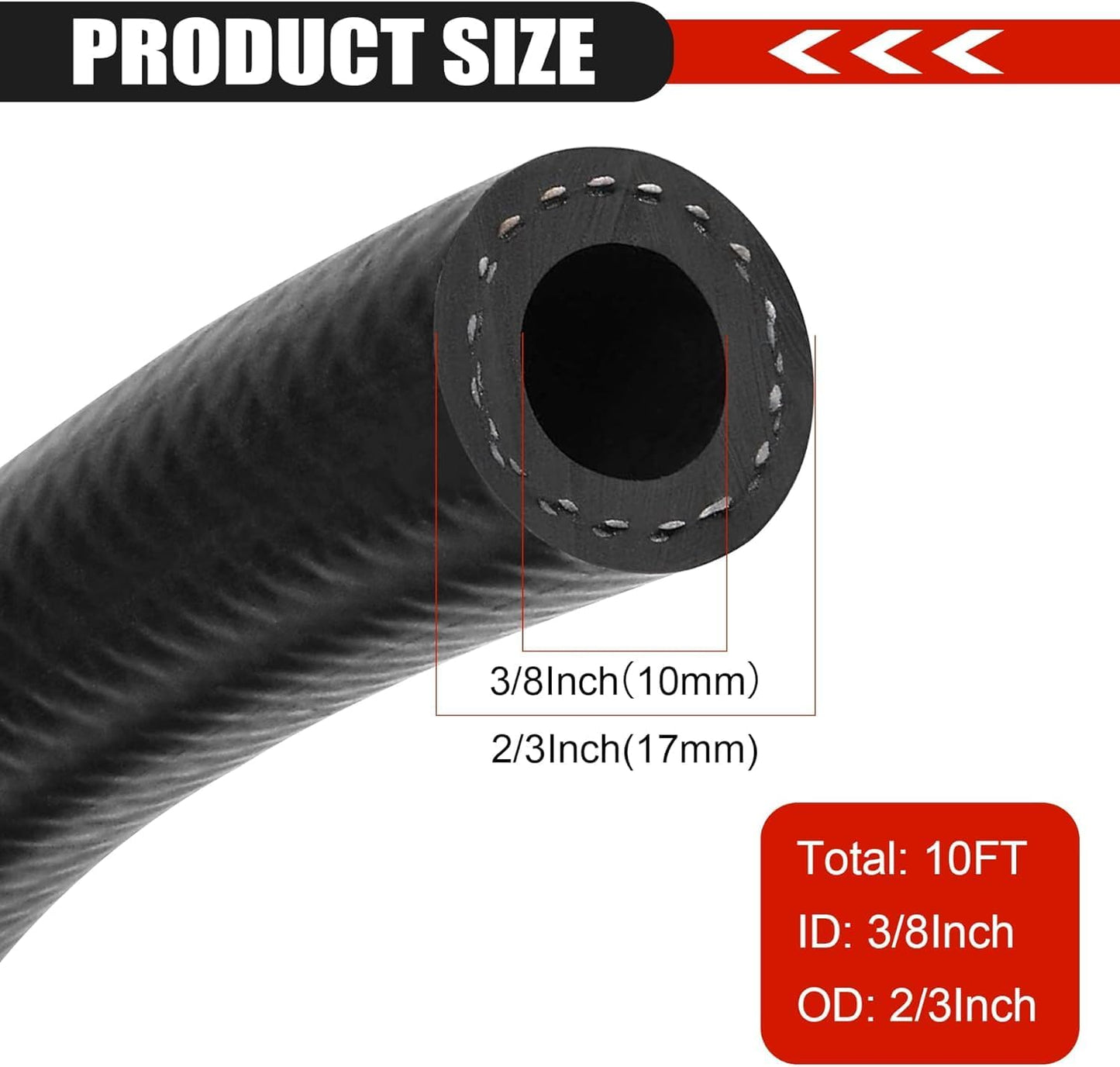 Manguera combustible 3/8" ID NBR 10 pies 300 PSI