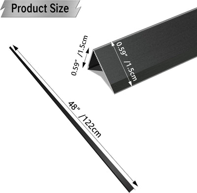 Protectores esquina pared aluminio 21Ga forma L negro