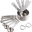 Set 5 Tazas y 6 Cucharas Medidoras Acero Inox