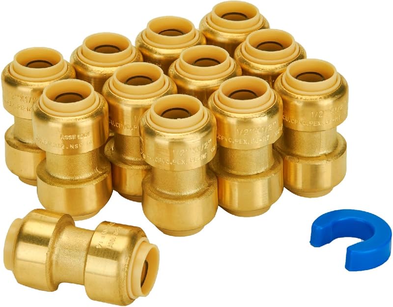 Acoplamiento Pex 1/2" recto de latón sin plomo