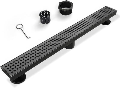 Drenaje ducha negro mate 48pulg acero inox cepillado