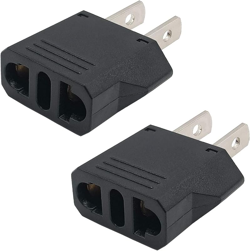 Adaptador enchufe europeo a estadounidense tipo E/F a A/B 2uds