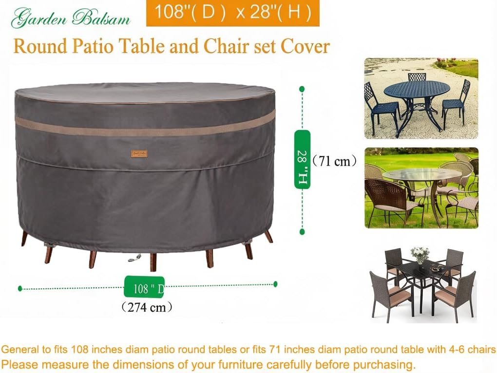 Fundas muebles patio resistentes agua UV 108" gris