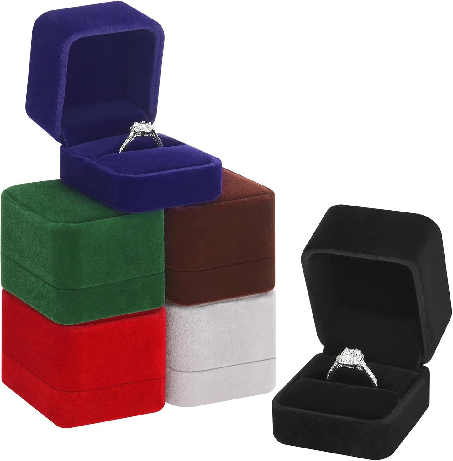 6 Pzas Joyas Terciopelo Caja Regalo Boda Compromiso