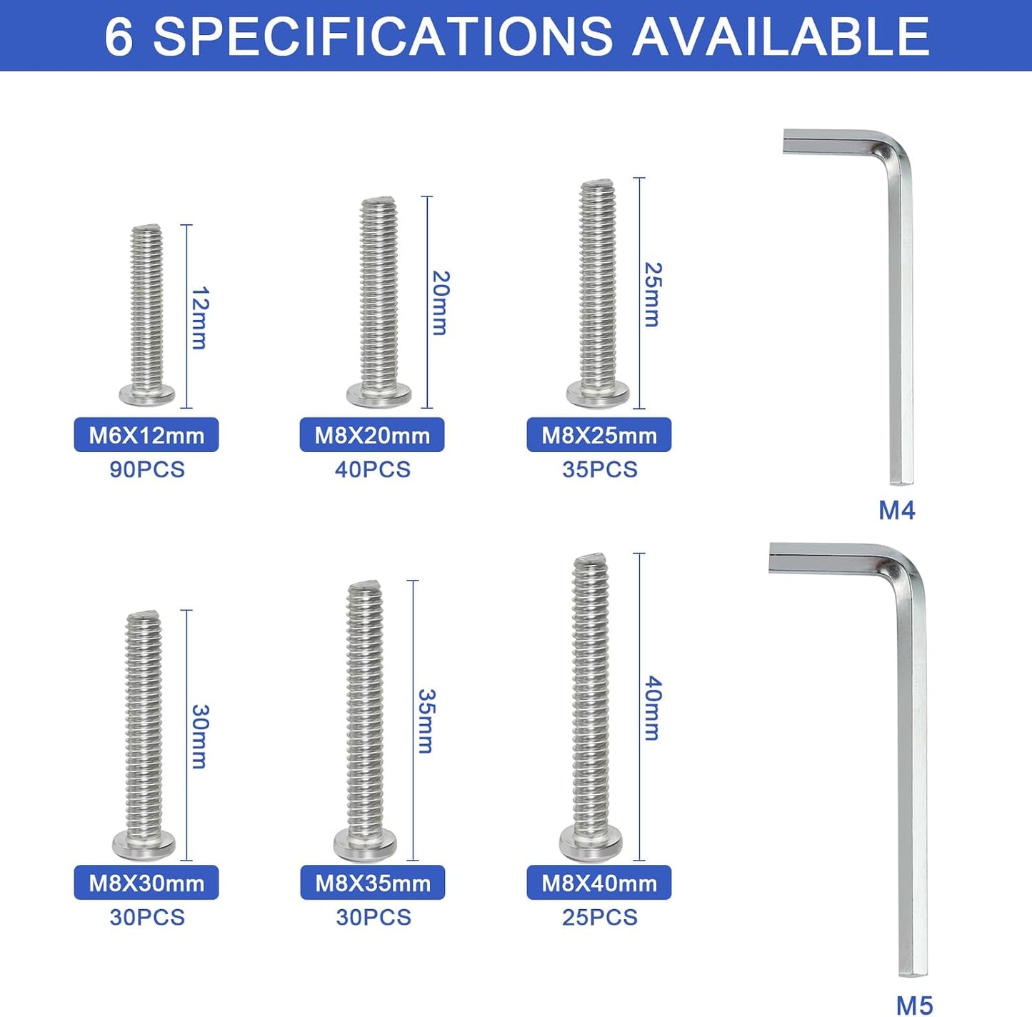 Tornillos hex M8 acero inox 304 18-8