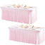 2 Pzas Mantel Elástico Rosa para Mesa Rectangular 6ft