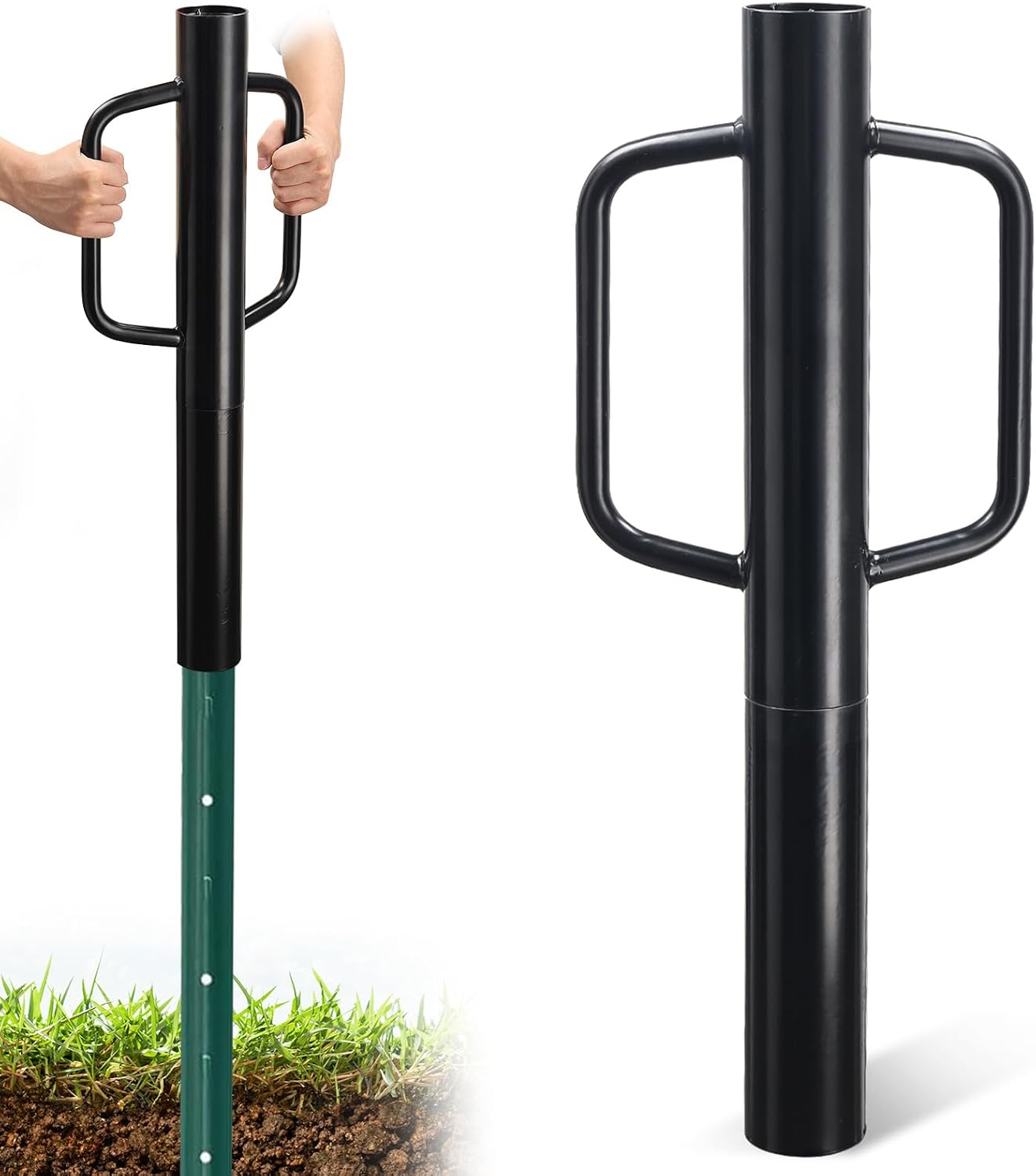 Poste T 32pulg metal para valla con asas