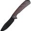 Cuchillo plegable acero negro lavado piedra mango G10 EDC