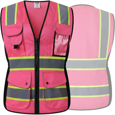 Chaleco seguridad reflectante ANSI mujer neón transpirable