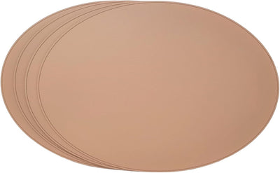 4 Manteles Ovalados Cuero Reciclado 18x13pulg Mesa Comedor