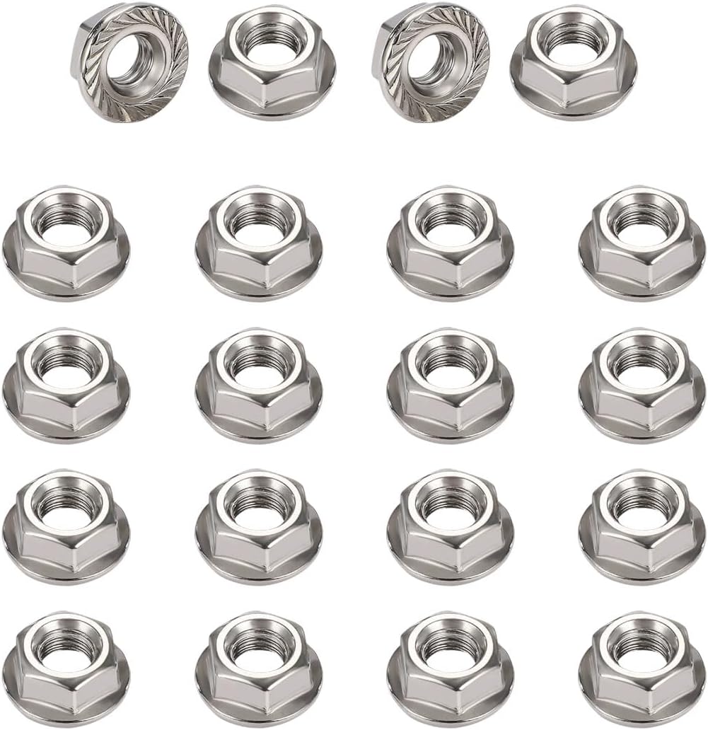 Tuercas dentadas acero inox 1/4-20 304 DIN 6923 antivibración