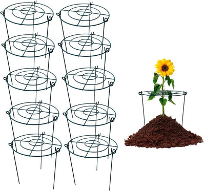 10 Jaulas Peonía 16x24pulg Estacas Soporte Flores