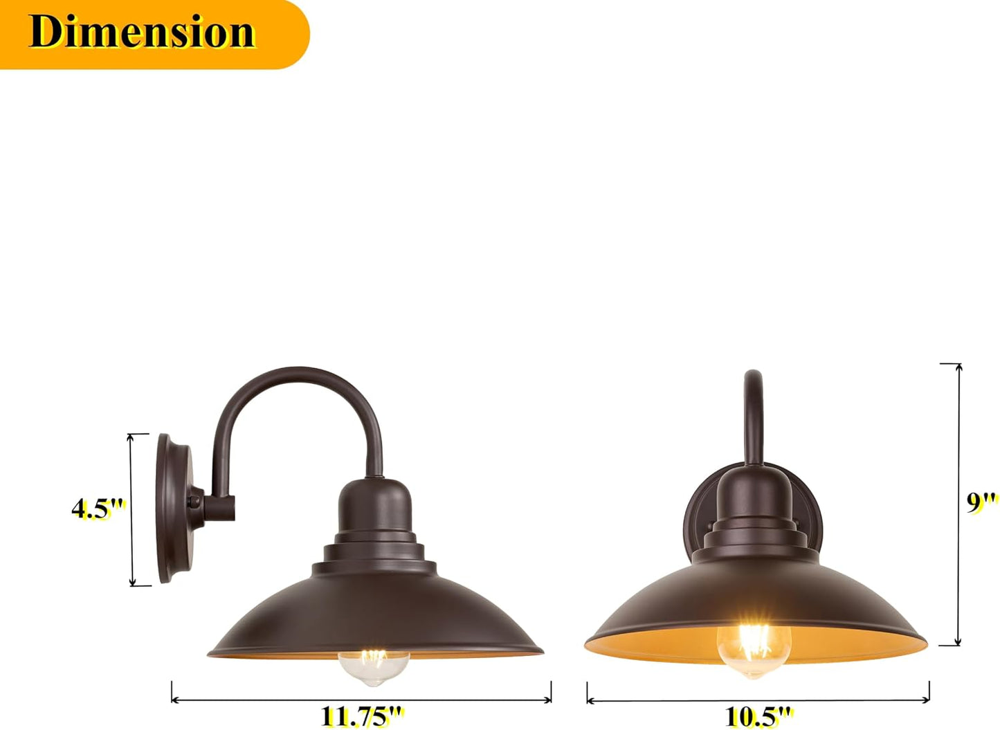 2 Luces Tocador Bronce Aplique Cuello Ganso E26 Metal