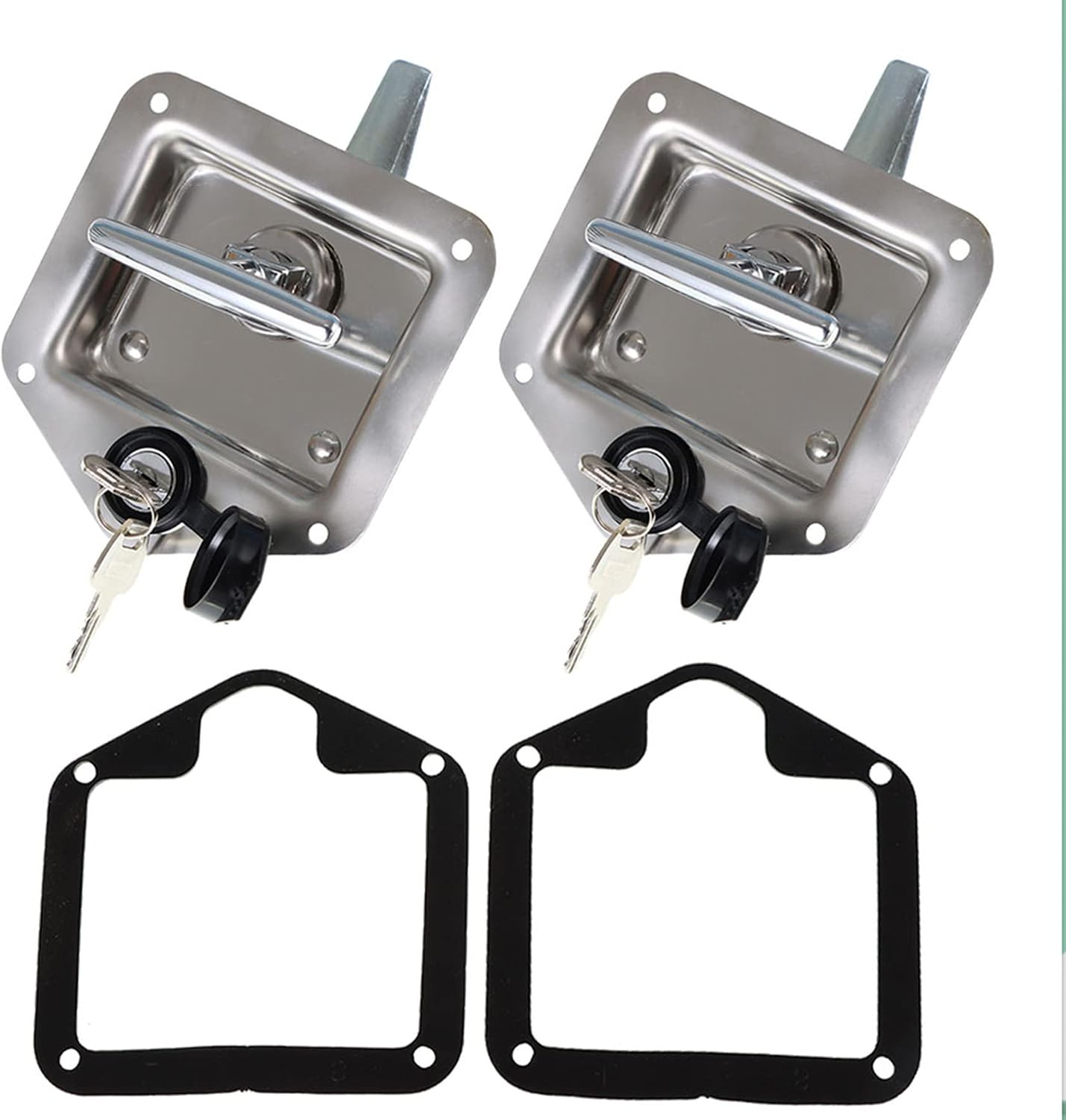 Cerradura puerta remolque T acero inox 2 Uds