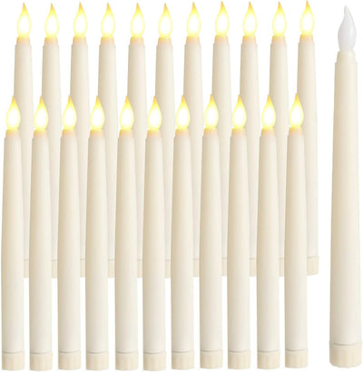 Velas LED parpadeantes luz blanca marfil 8.5pulg 24uds