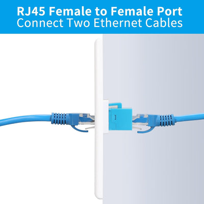 Placa pared Ethernet 1 puerto acoplador Keystone RJ45 hembra azul