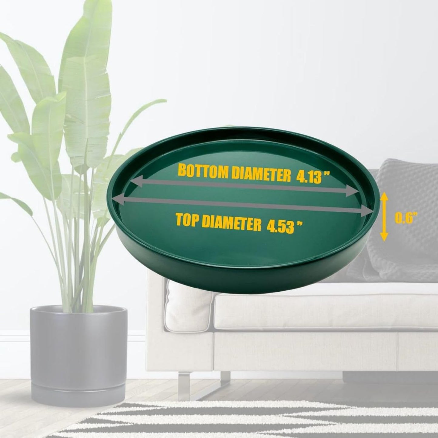 4 Bandejas Cerámica para Macetas 4/4.7" Verde