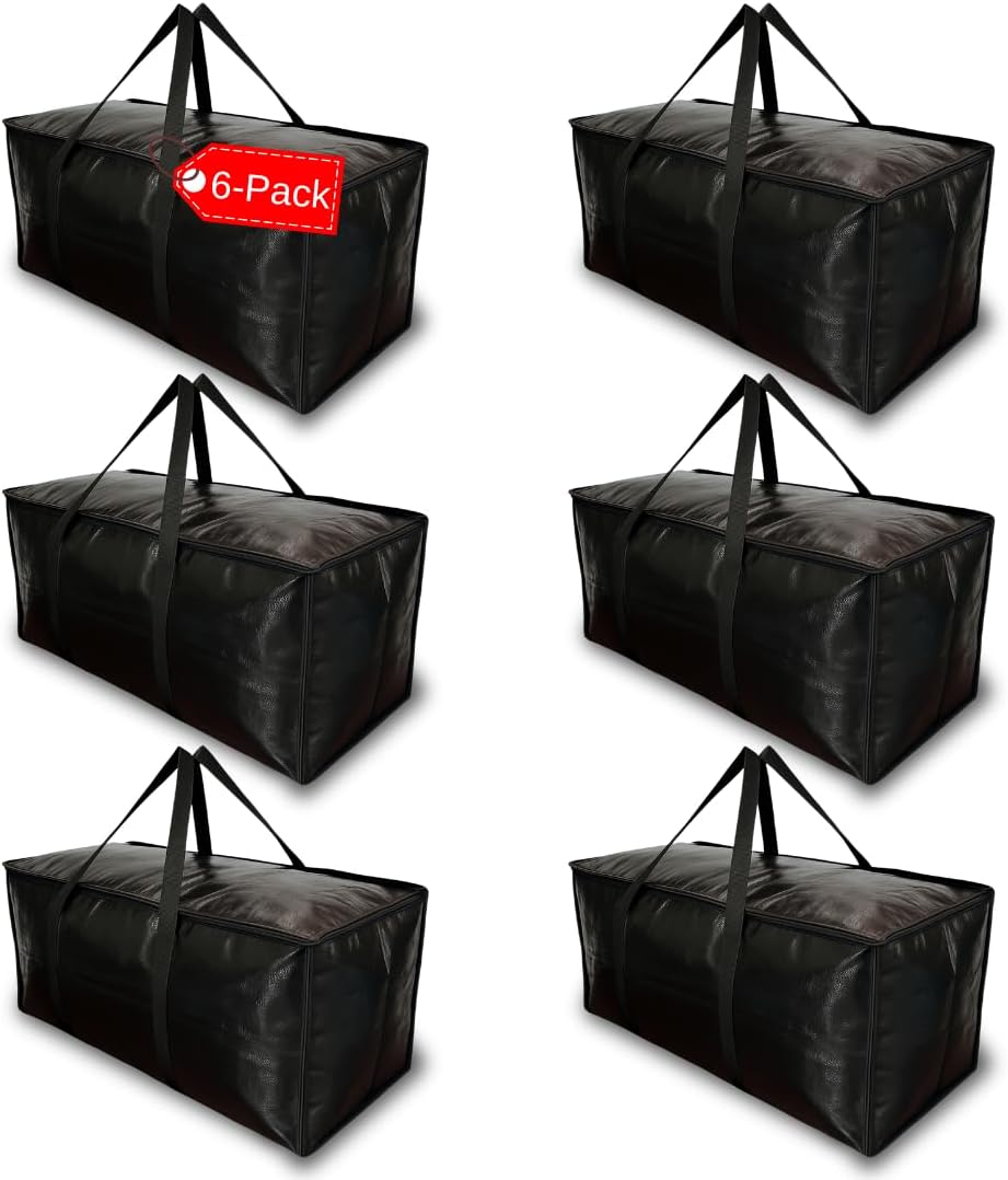 6 Pzas Bolsas Mudanza Resistentes con Cremallera y Asas