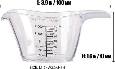 3 Pzas Taza Medidora Acrílica 2oz Transparente