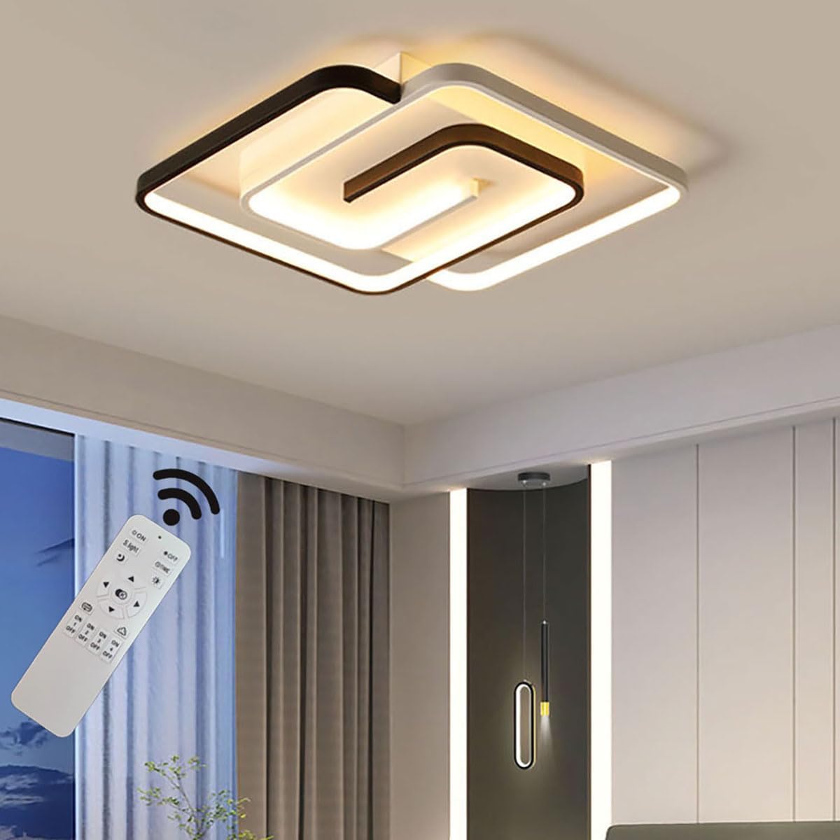 Lámpara techo LED moderna regulable control remoto 40W