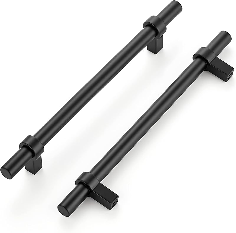 25 Manijas Gabinete Cocina 8-4/5" Acero Inox Negro