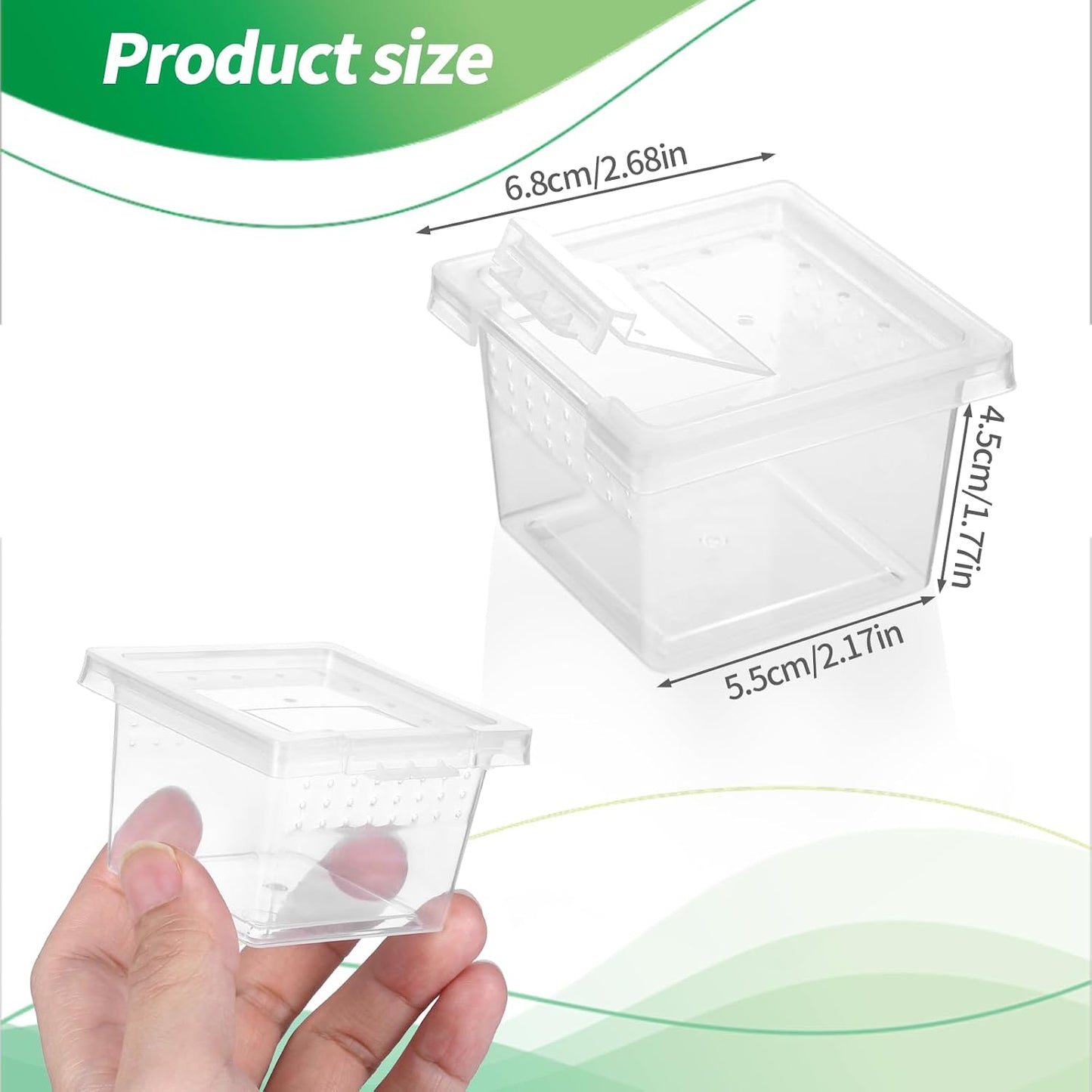 10 Pzas Protector Reptiles Plástico Transparente Mini Caja