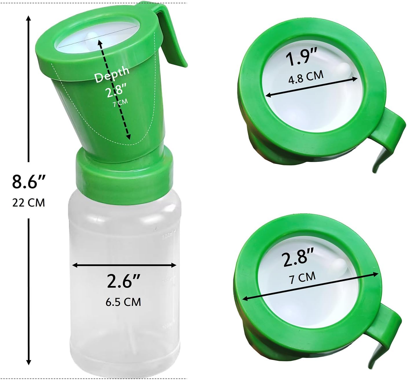 2 Tazas Inmersión para Tetinas 10oz Verde y Transparente