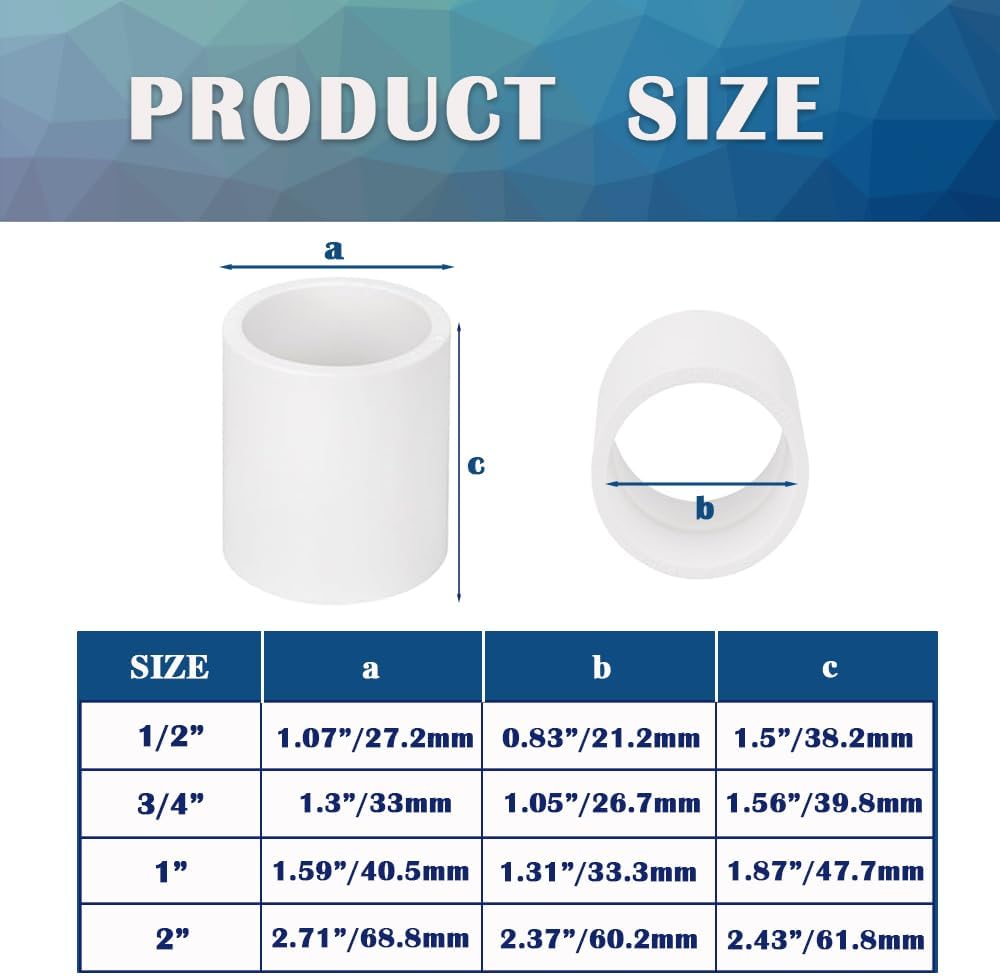 Adaptador PVC 2pulg enchufe x enchufe rociador goteo
