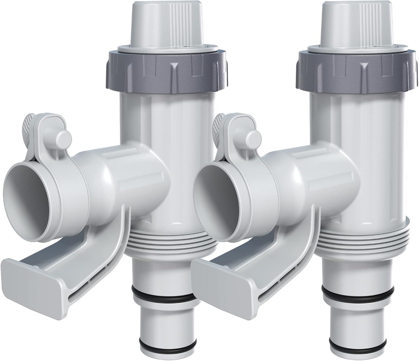 Válvula émbolo Plus con adaptador manguera piscina 2 pzas