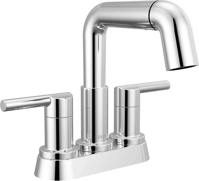 Grifo baño cromado 4pulg 3agujeros con pulverizador