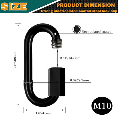 20 Conectores Cadena 3.5pulg Mosquetón 1600lb