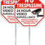 Señal No Trespassing aluminio 10x10" UV resistente