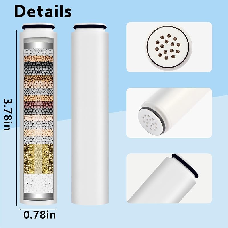 4 Filtros comp cabezal ducha Cobbe suaviza agua elimina cloro