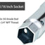Llave enchufe calentador agua 1 1/16 y 1 1/2 hexagonal galvanizado