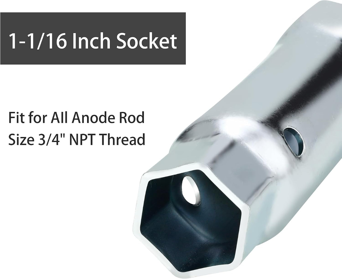 Llave enchufe calentador agua 1 1/16 y 1 1/2 hexagonal galvanizado