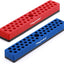 Soporte magnético brocas 1/4pulg 43 agujeros rojo y azul