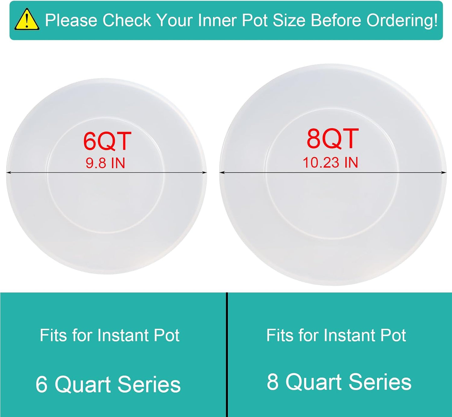 Tapa silicona reutilizable para Instant Pot 8qt 10.23pulg