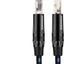 Cable 1/4pulg recto a 90° trenzado negro/azul 25ft