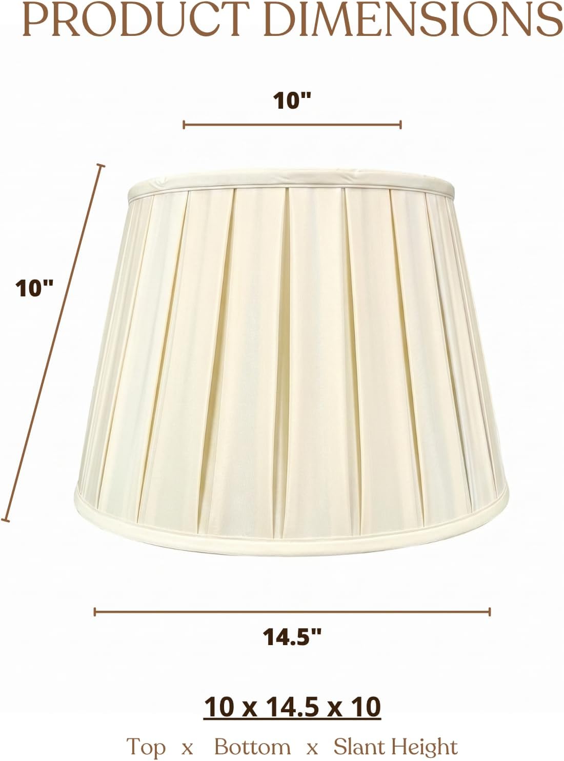 Pantalla plisada lámpara 10x14.5pulg