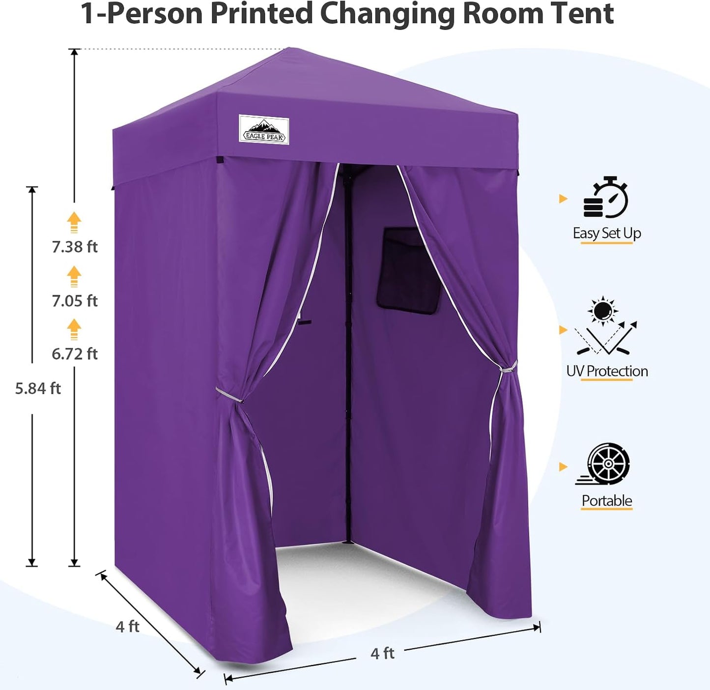 Toldo emergente 4x4ft vestidor portátil privado morado
