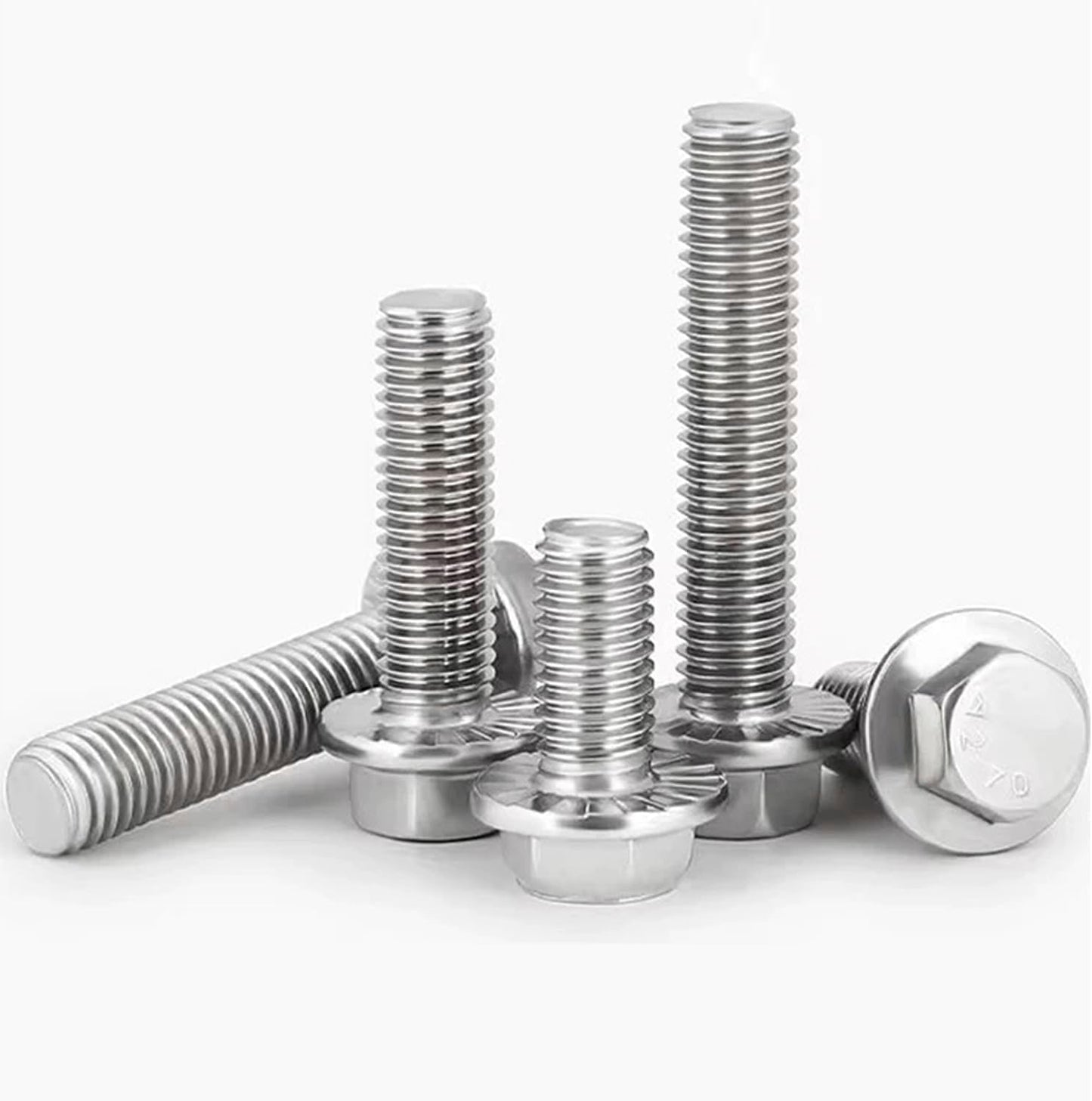 Pernos hexagonales m8-1.25x25mm acero inox 304 liso 20pzas