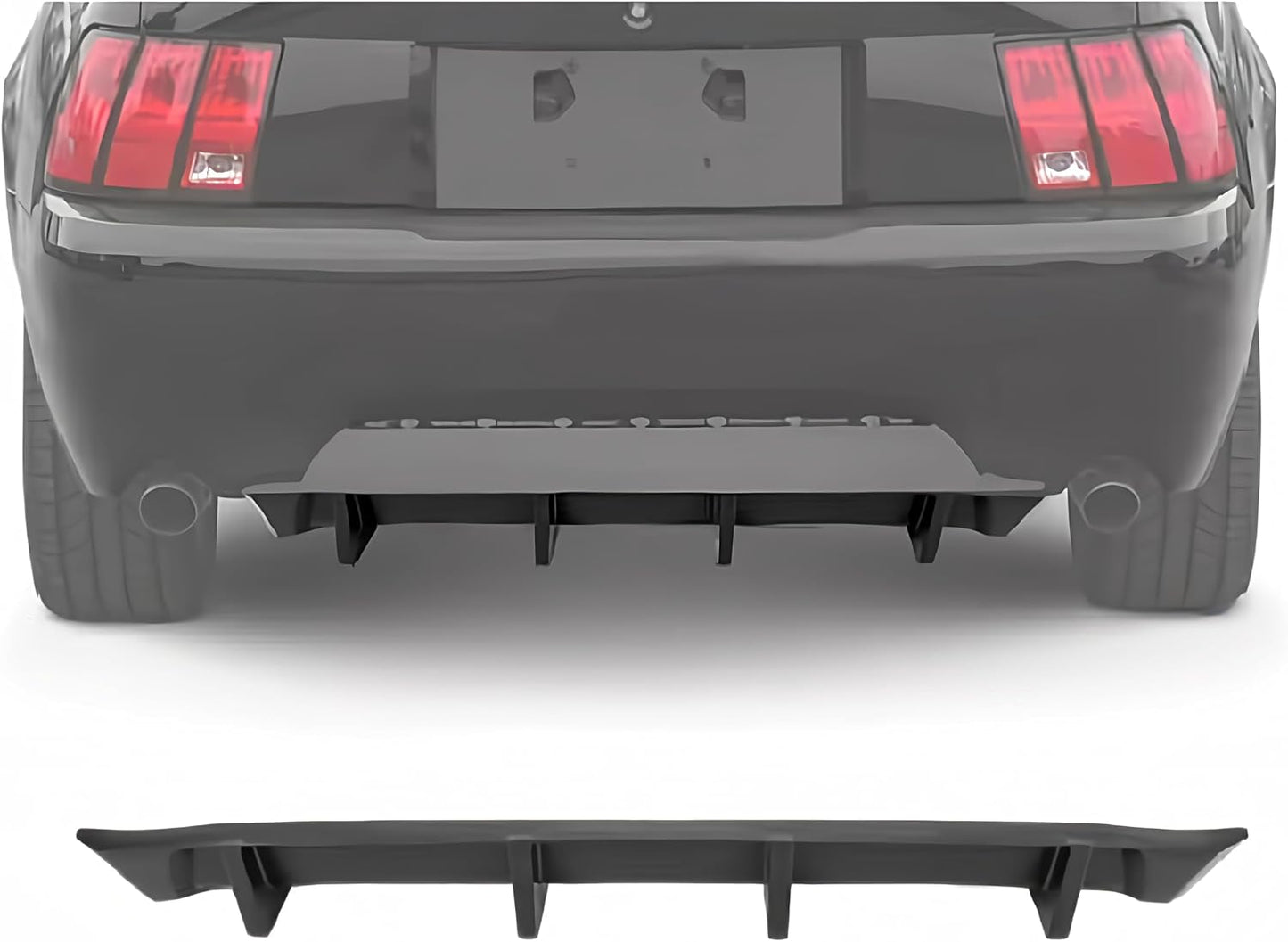 Difusor trasero Ford Mustang 99-04 estilo MDA 4 aletas