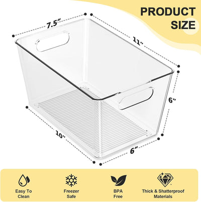 Pack 12 Cubos Plástico Transparente Organizadores Refrigerador