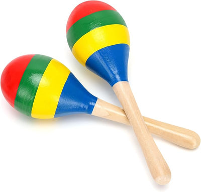 2 Pzas Maracas de Madera 7.9pulg Ritmo Claro