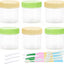 6 Pzas Recipientes Viaje 3.4oz Plástico Tapa 3 Amarillos/3 Verdes