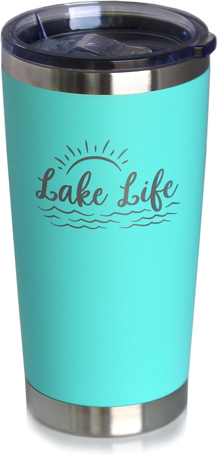 Taza café aislada acero inox con tapa deslizante verde