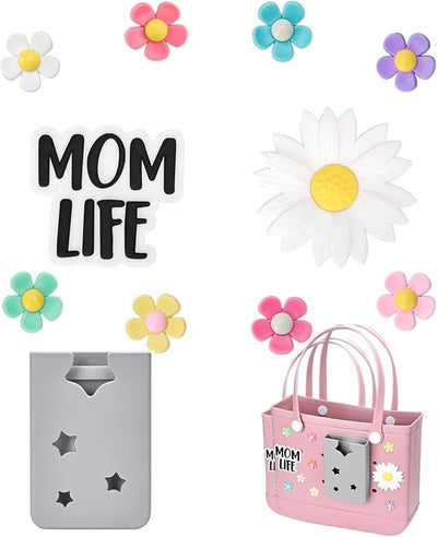 16 Pzas Dijes Flores para Bolsas Bogg Simply Southern
