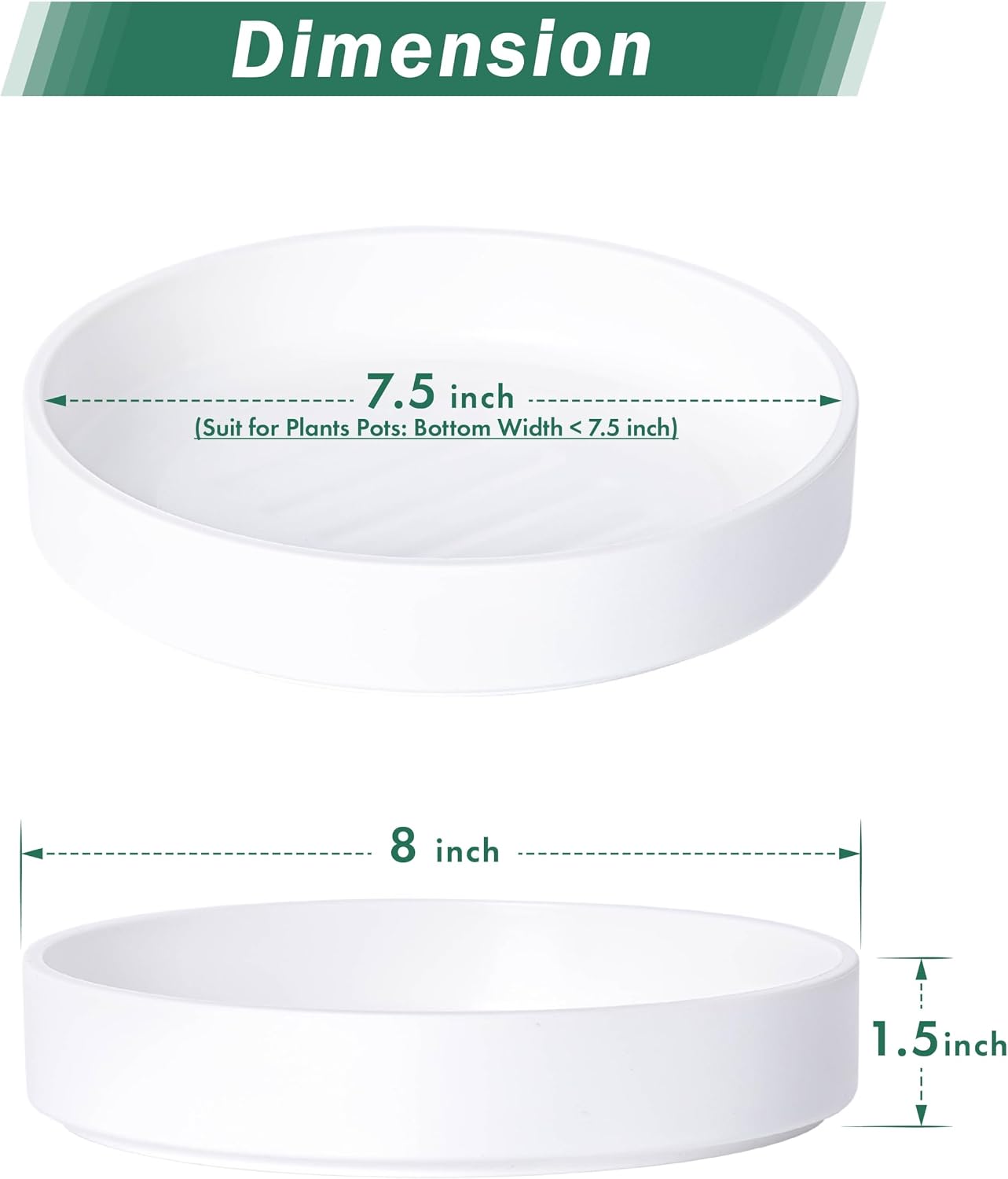 Bandeja drenaje redonda plástico 8" para plantas